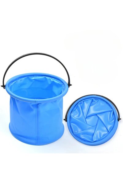 Choice Blue Folding Fishing Bucket Live Fish Box Outdoor Car Wash Bathroom Ki...