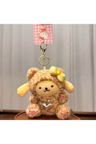 BANDAI F Kawaii Leopard Print Plush Necklace 2026 New Cute Doll Keychain Bag ...