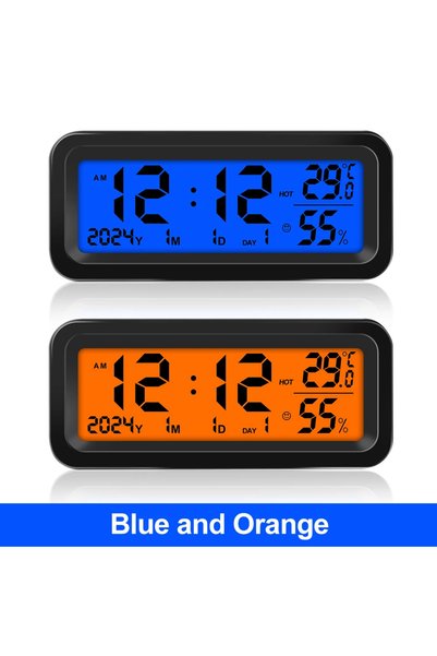 Choice Solar Blue Orange Solar/USB Powered Car Dashboard Thermometer LED Disp...