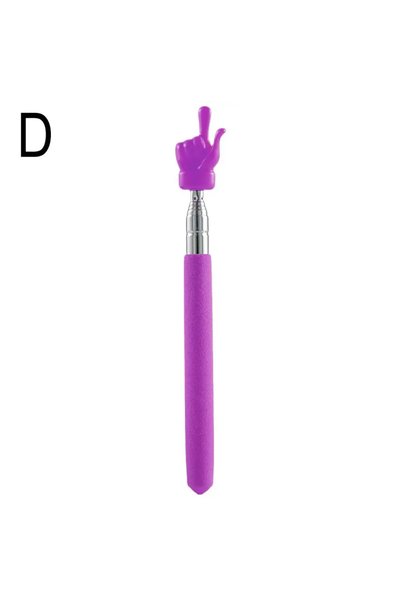 Choice Purple Retractable Teacher Pointer Finger Design StainlessSteel Telesc...