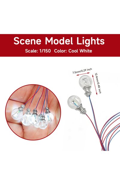 Choice 1-150scale white Miniature Round Bulbs Model Toys 1:87/100/150 Scale 3...