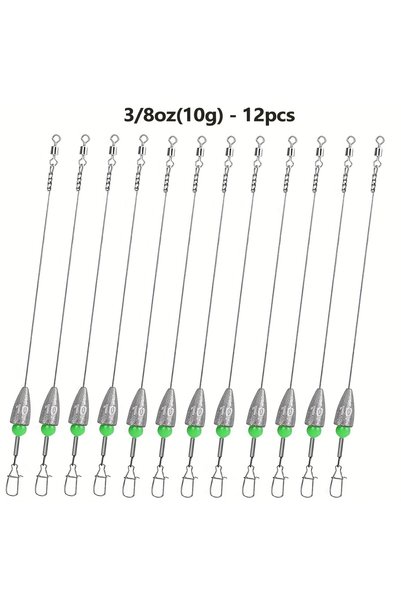 Choice 10g 12pcs 12PCS Carolina Rig Bass Fishing Ready Tied Fishing Leaders w...