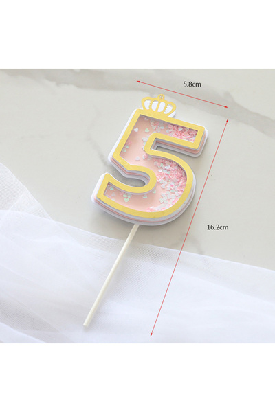 Choice Pink 5 1pc Sequins Digital Candle Birthday Number Cake Candle 0-9 Numb...