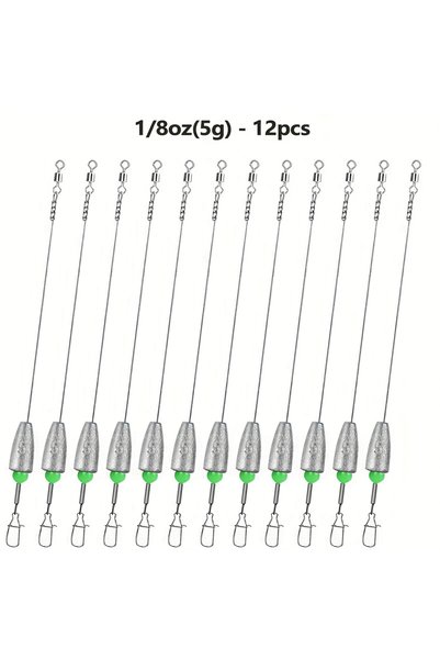 Choice 5g 12pcs 12PCS Carolina Rig Bass Fishing Ready Tied Fishing Leaders wi...