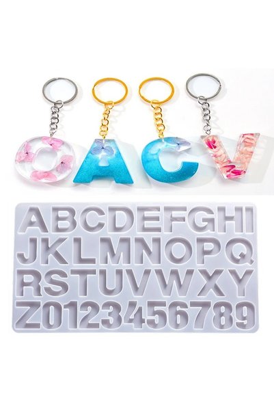 Choice Alphabet Mould Alphabet Epoxy Resin Silicone Mold DIY Letter Number Pe...