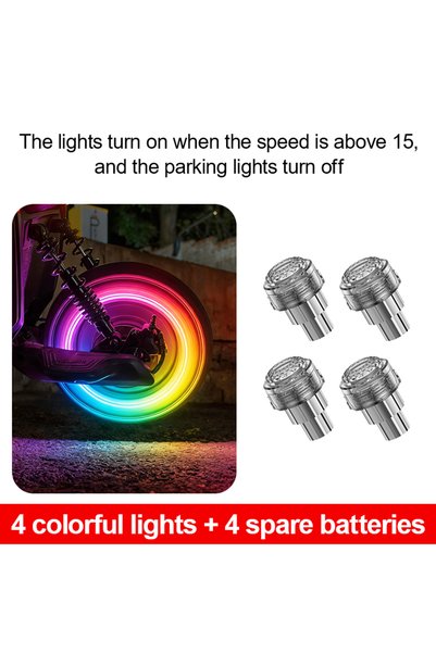 Choice 4pcs Colorful 2/4Pcs Car Motorcycle Bicycle Tire Valve Caps Light LED ...