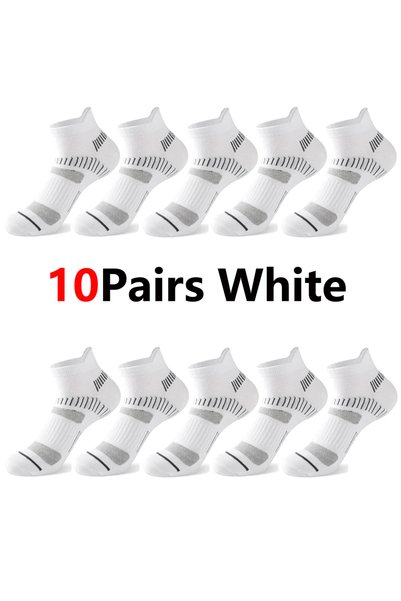 Choice US9-13 10paris أبيض 10 أزواج جوارب رياضية قصيرة للرجال من القطن، قماش ...