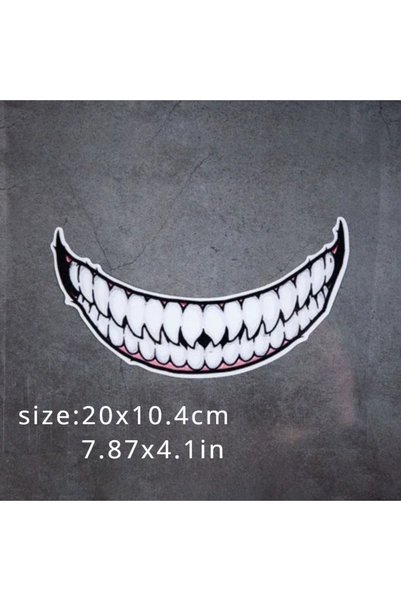 Choice Q2D-15x5.4cm-D 1PC Scary Smile Mouth Stickers Waterproof Vinyl Decal f...