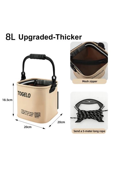 Choice 8L Upgraded-Thicker 8L/13L Foldable Water Bucket Outdoor Fishing Barre...