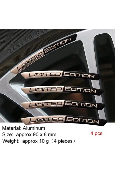Choice silver-black 4Pcs Aluminium LIMITED EDITION Emblem, Universal Car Whee...