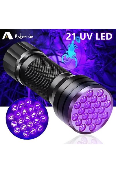 Choice مصباح يدوي محمول بتقنية LED للأشعة فوق البنفسجية، 21 مصباح LED، طول مو...