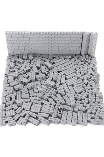 Choice Light gray 120Pcs 100/120Pcs Wall Brick Building Blocks City MOC Thick...
