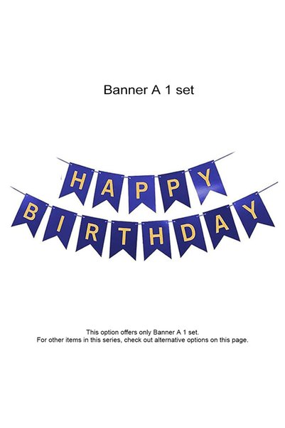Choice Banner 1 Set Navy Blue Gold White Happy Birthday Party Decorations Kit...