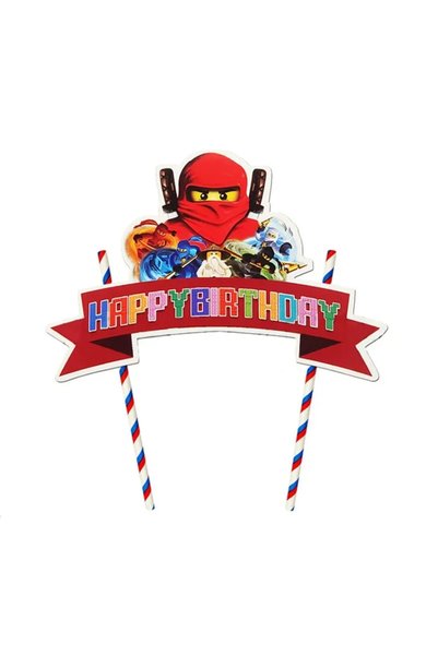 Choice 1 Set Cake Topper Ninja DIY Happy Birthday Cake Topper For Children's ...