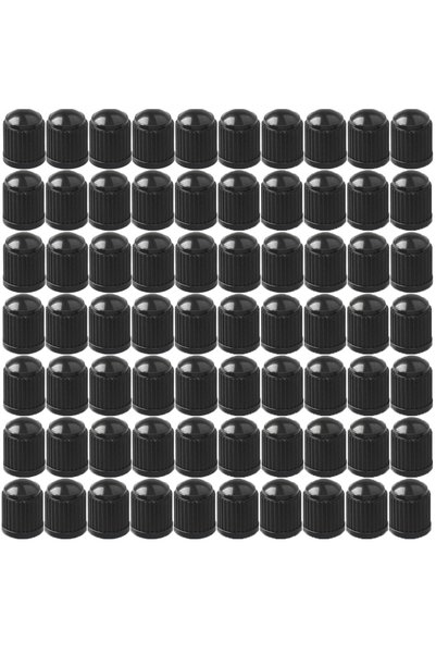 Choice 50pcs Black Tire Stem Valve Caps with O Rubber Ring Plastic Tire Valve...