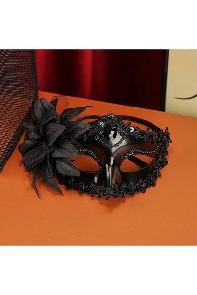 Choice black Luxury Flower Rhinestone Masquerade Mask, Elegant Venetian Half ...