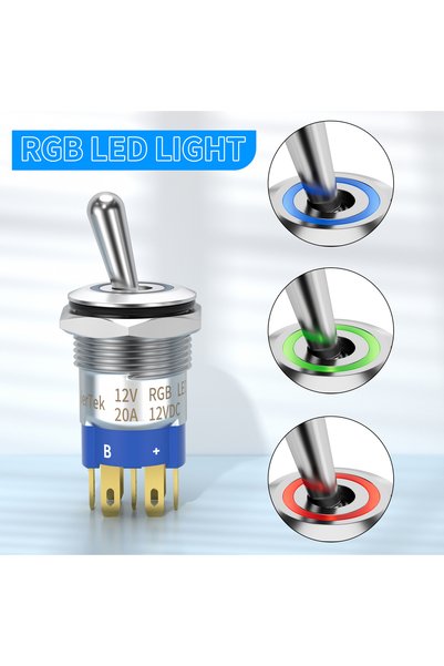 Choice 12v RGB switch DaierTek Lighted 12V Waterproof Toggle Switch IP67 12 V...