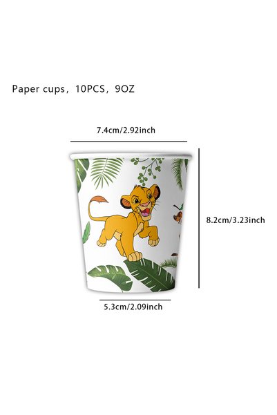 Choice cup-10pcs The Lion King Simba Jungle Theme Tableware Kit Printed Paper...