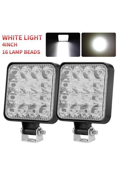 Choice 2PCS 4inch 16chips HAOLIDE 4inch Square Led Work Light 6000k Super Bri...