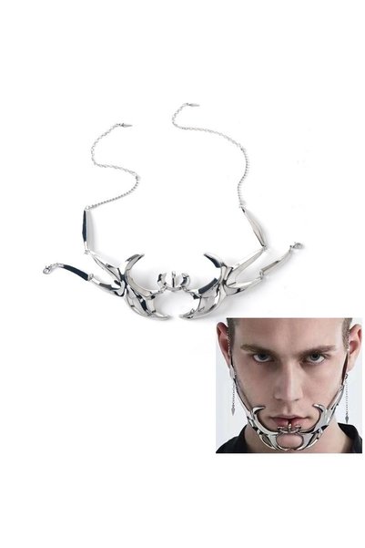 Choice xia ba قناع معدني غير منتظم بتصميم بانك، إكسسوارات وجه بتصميم غوثيك مي...