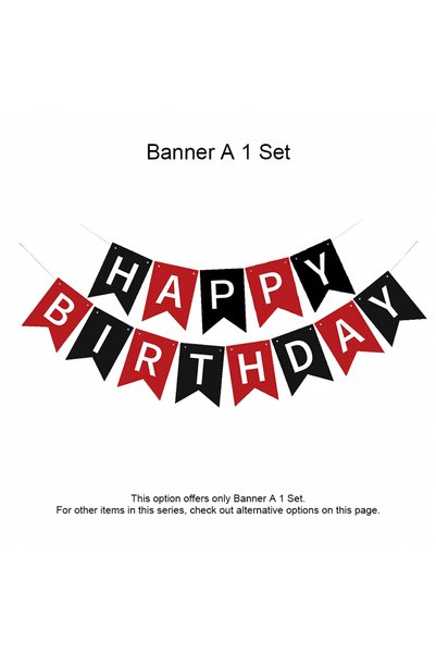 Choice Banner 1 Set Happy Birthday Banner, Black Red Decor for Women Men, Hot...
