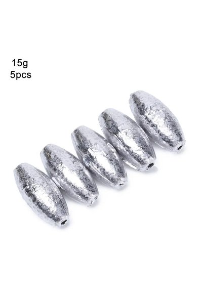 Choice 15g(A W 13g) 5pcs 3/5/8/10/15/20/30/40g Olive Shaped Fishing Sinker Le...