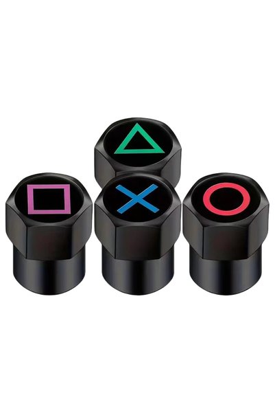 Choice A 4PC Car Wheel Tire Valve Caps English XYAB Dustproof Game Button Sym...