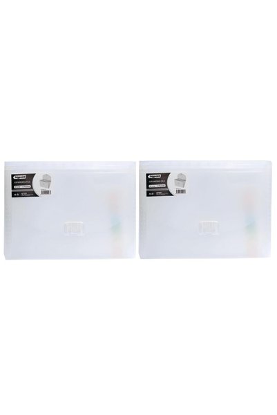 Bigpoint 13-Pocket Lockable A4 Clear File Folder with Gussets x 2