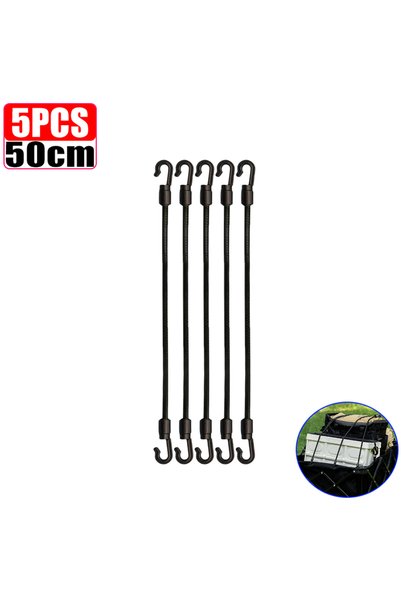 Choice 50cm - 5pcs Heavy Duty Bungee Shock Cord Strap Elastic Cargo Tie Down ...