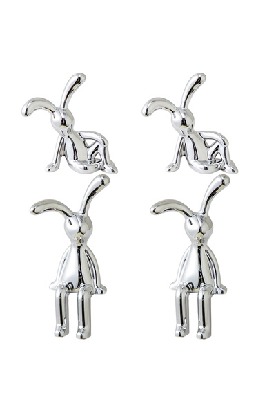 Choice AB-4piece 4/2pcs Modern Silver Decor Rabbit - Versatile Decoration for...
