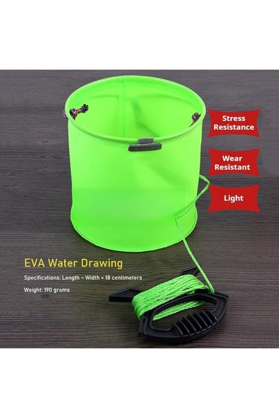 Choice green Outdoor Fishing Bucket Foldable EVA Thick Live Fish Bait Bucket ...