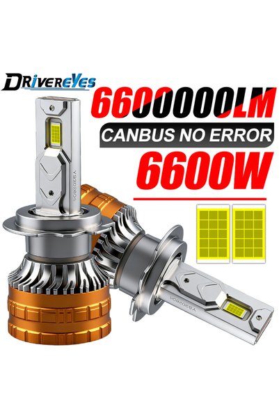 Choice H7 CANBUS 6000K White 6600W H4 H7 H11 LED CANbus Error Free K5C K6C Pl...