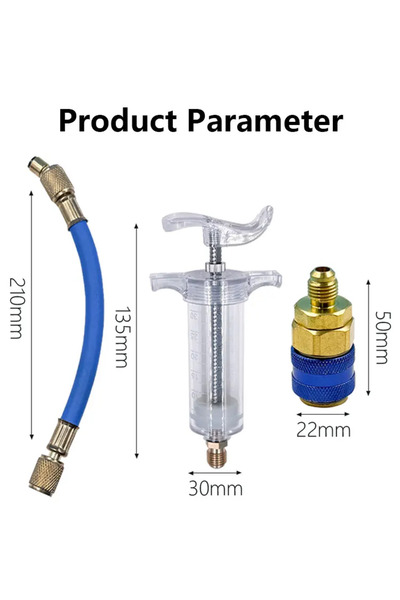 Choice 1 Set Car A/C Oil And Dye Injector 30ml With R-134a Low Side Quick Cou...