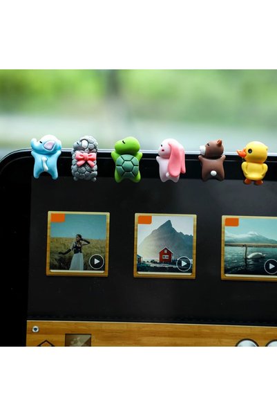 Choice 6 pcs Cute Motorcycle Ornaments Small Yellow Duck Doll Pendants and De...