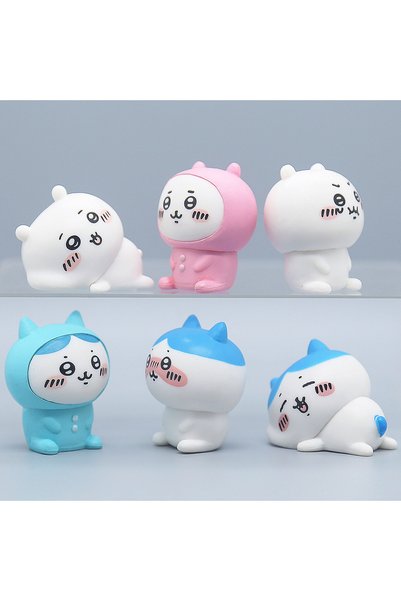 BANDAI hachiwera chii 6pcs jiyiMini PVC Figures Japanese Anime Usagi Hachiwar...