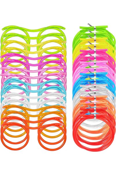 Choice Mix Color 10Pcs Silly Straw Glasses,Novelty Loop Eyeglasses Straw,Fun ...