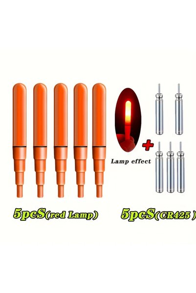 Choice Red 5pcs 3/5pcs Night Fishing Rod Tip Light Luminous Fishing Tackle wi...