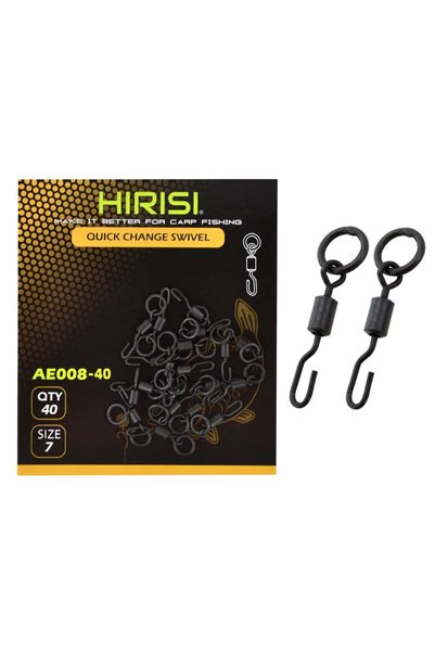 HIRISI 40pcs 40pcs Carp Fishing Swivels Snaps with Solid Ring Quick Change Fi...