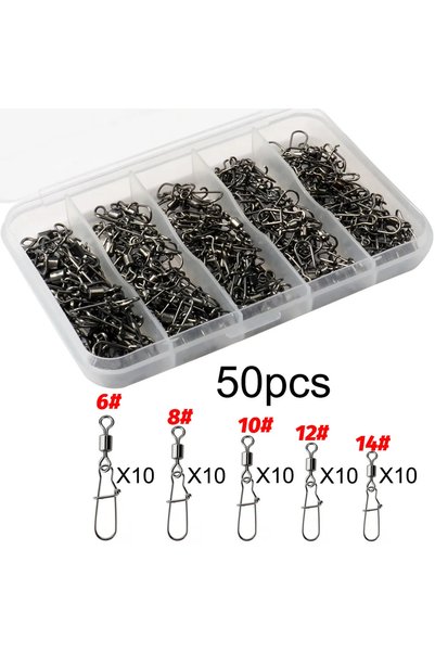 Choice 68101214 50pcs 100pcs/box Swivel Snap Connector Pin Rolling Ring Fishi...