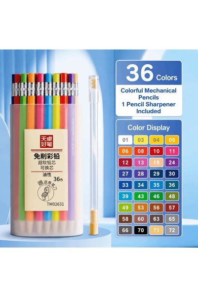 Choice 36 Colors 12/18/24/36 Colors Retractable Colored Mechanical Pencils Oi...