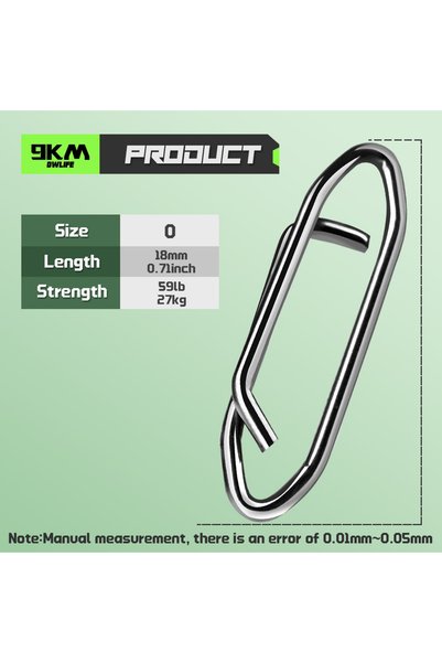 Choice Size 0 9KM 100pcs Fishing Snap Saltwater Power Clip High Strength Stai...