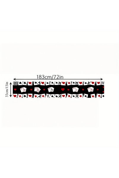 Choice 33x183cm Style1 Alice in Wonderland Poker Card Table Runner Black Red ...