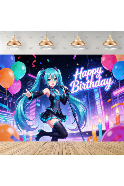 Choice Other 150x100cm 1pc Cartoon Hatsuned Mikuing Birthday Party Decoration...