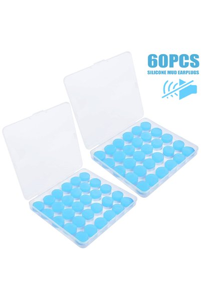 Choice 60Pcs Waterproof Ear Plug Silicone Wax Earplugs Swimming Flying Workin...