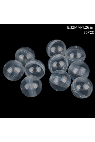 Choice B-32mm 50Pcs 28-50mm Can Open Transparency Plastic Capsule Toy Surpris...