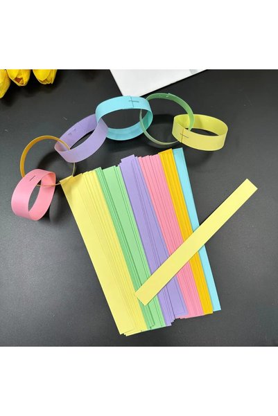 Choice A-2x21.5cm 100pcs 1PC Rainbow Paper Chain Hanging Ornaments, Nordic St...