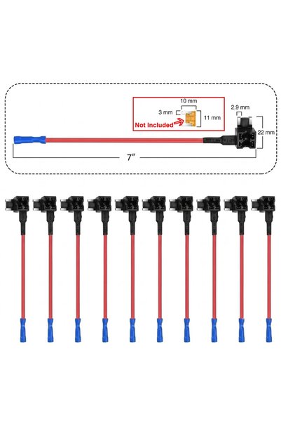 Kebidumei Mini - 10pcs 10PCS 12V MINI SMALL MEDIUM Size Car Fuse Holder Add-a...