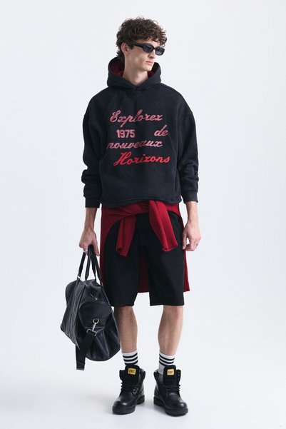 VAMOSCLO Oversize Printed Washable Sweatshirt