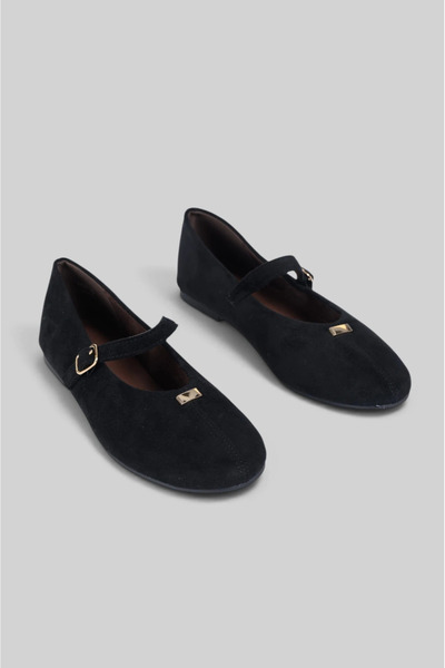 Marilyn Boutique Μπαλαρίνες Σουέτ με Λουράκι