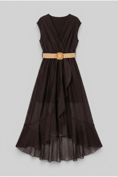 Marilyn Boutique Φόρεμα Κρουαζέ Αμάνικο Ζώνη